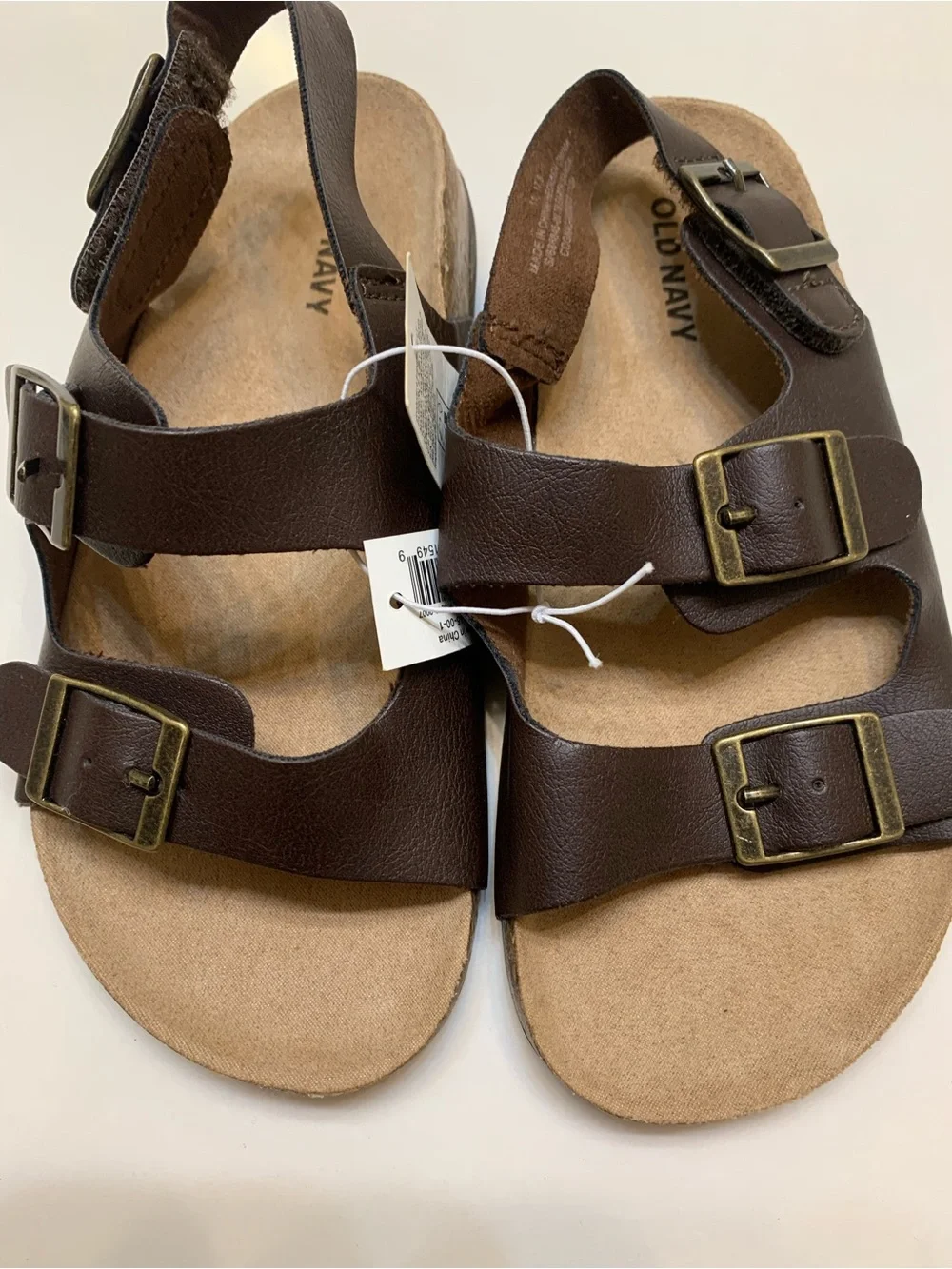 Old Navy Dark Brown Buckle Cork-Style Sandals